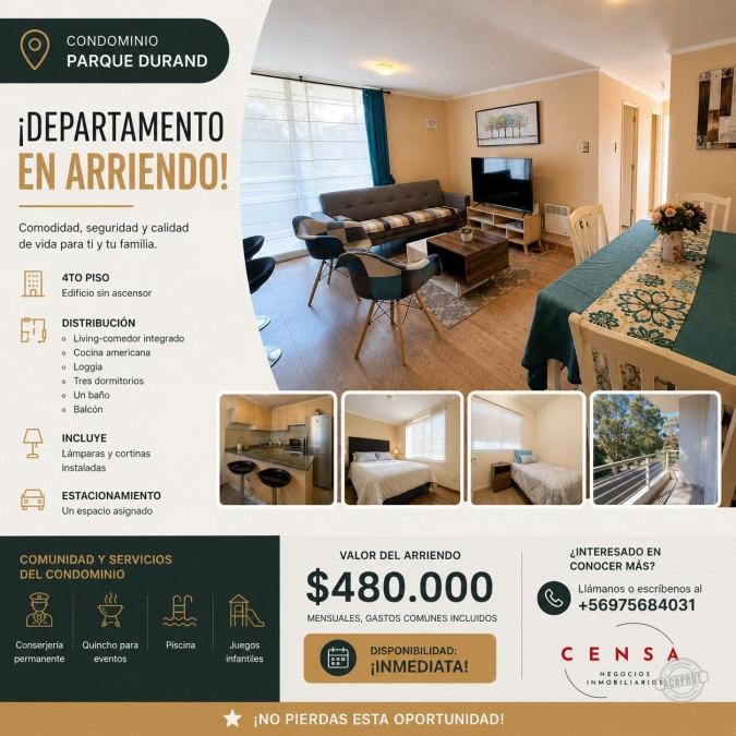 Arriendo deptartamento Av Luis Durand