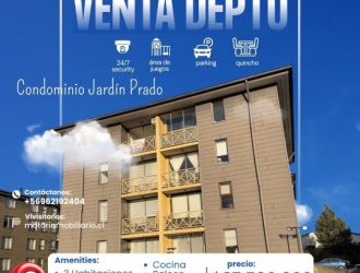 VENDEMOS DEPARTAMENTO 3 DORMITORIOS CONDOMINIO JARDIN PRADO TEMUCO
