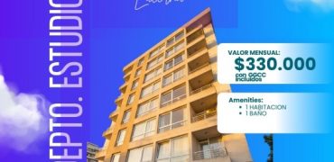 ARRENDAMOS LUMINOSO DEPARTAMENTO ESTUDIO EN LA CIUDAD DE TEMUCO A PASOS DE AVENIDA ALEMANIA EN ESPACIO LUCERNA