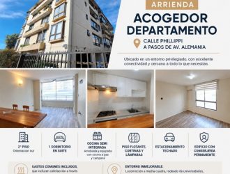 Departamento en arriendo en calle Phillippi a pasos de Av Alemania