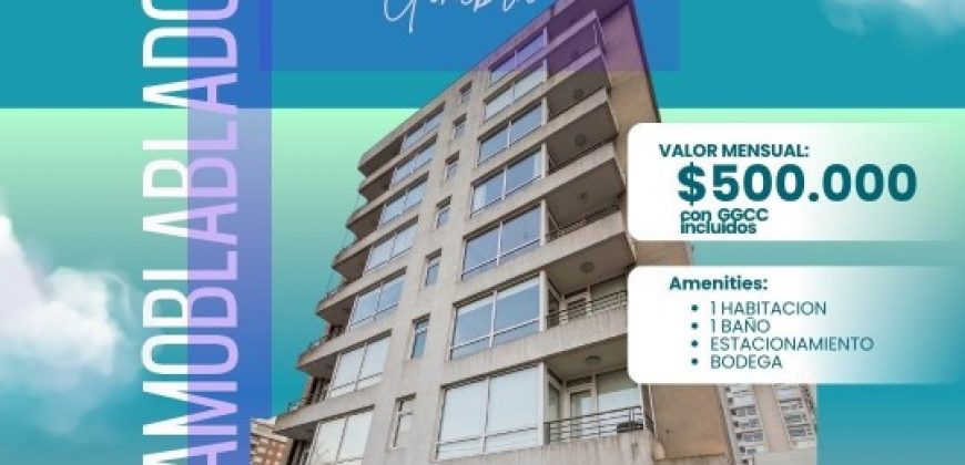 ARRENDAMOS DEPARTAMENTO COMPLETAMENTE AMOBLADO DE 1 DORMITORIO CON ESTACIONAMIENTO Y BODEGA EN LA CIUDAD DE TEMUCO